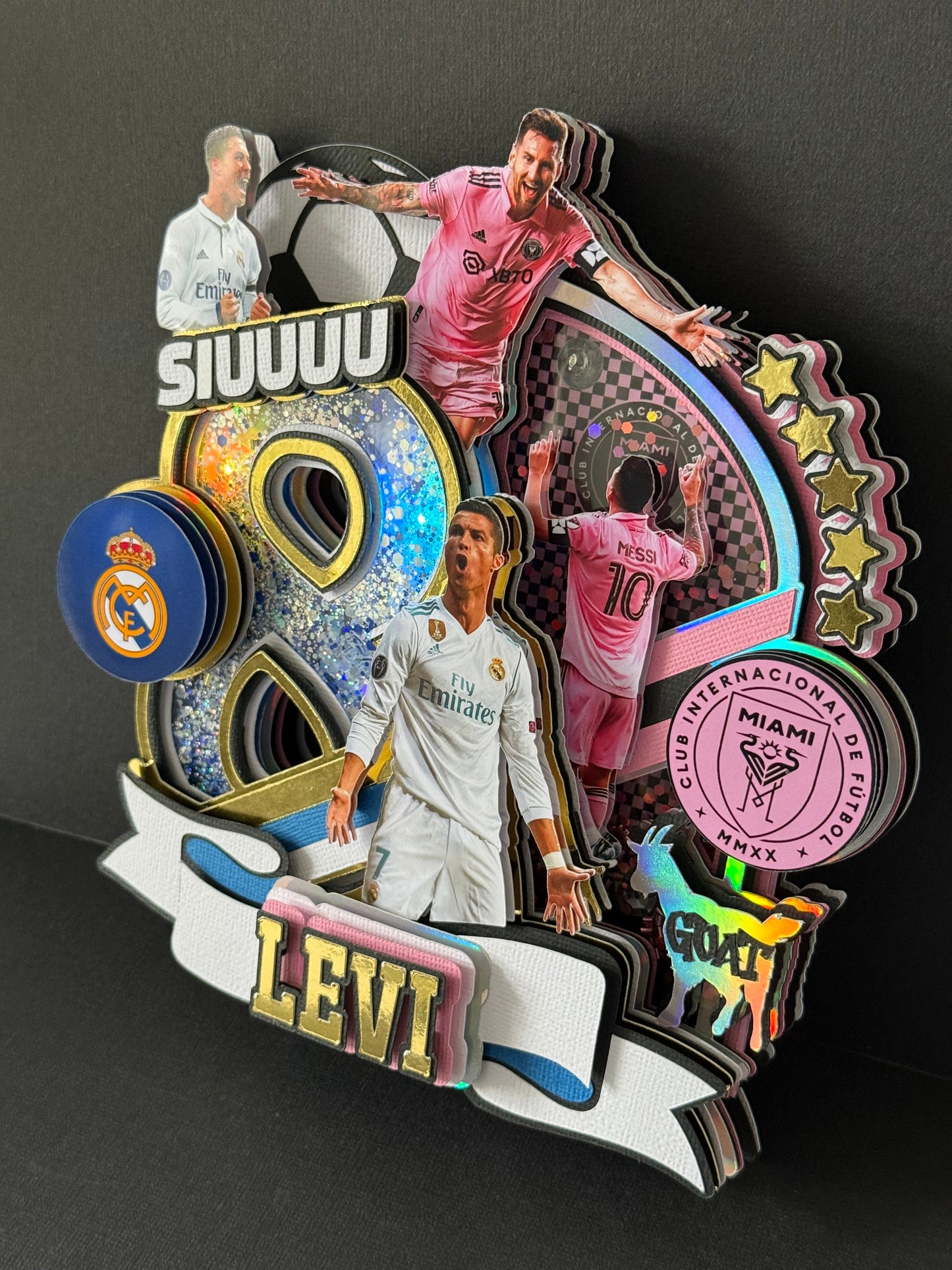 Ronaldo x Messi Theme Cake Topper