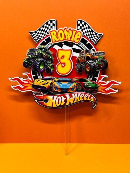 Hot Wheels Car Monster Truck Theme v2 Cake Topper