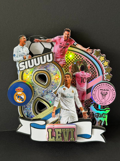 Ronaldo x Messi Theme Cake Topper