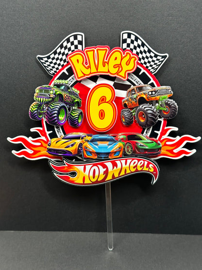Hot Wheels Car Monster Truck Theme v2 Cake Topper
