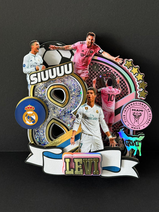 Ronaldo x Messi Theme Cake Topper