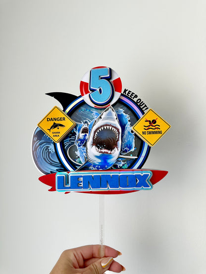 Megalodon Shark Theme Cake Topper