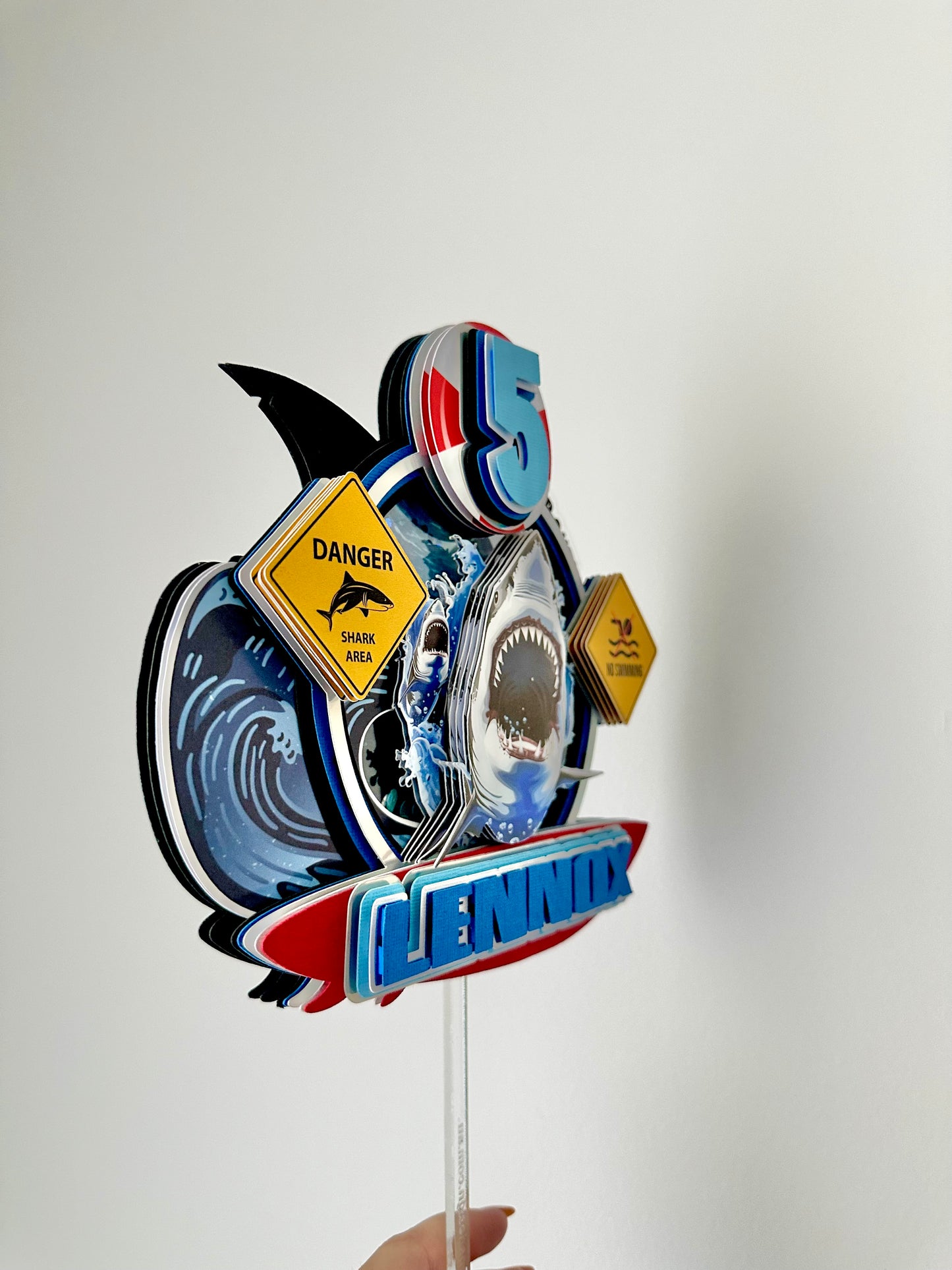 Megalodon Shark Theme Cake Topper