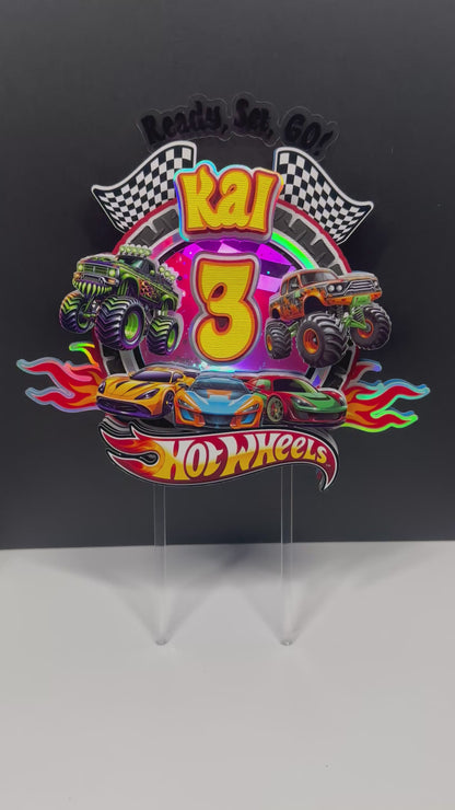 Hot Wheels Car Monster Truck Theme v2 Cake Topper
